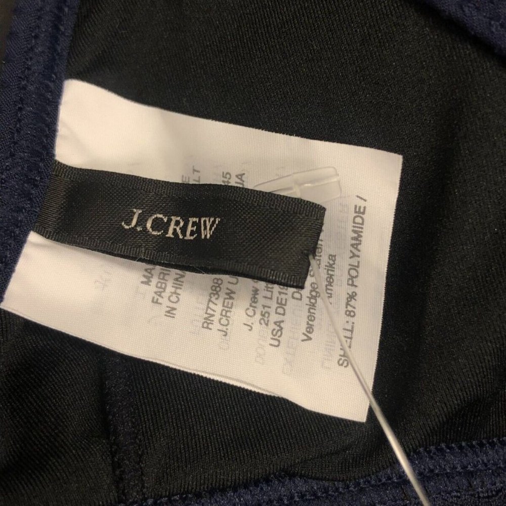 J. CREW Women's Blue Piqué french bikini top XXS AO842 - Picture 4 of 4